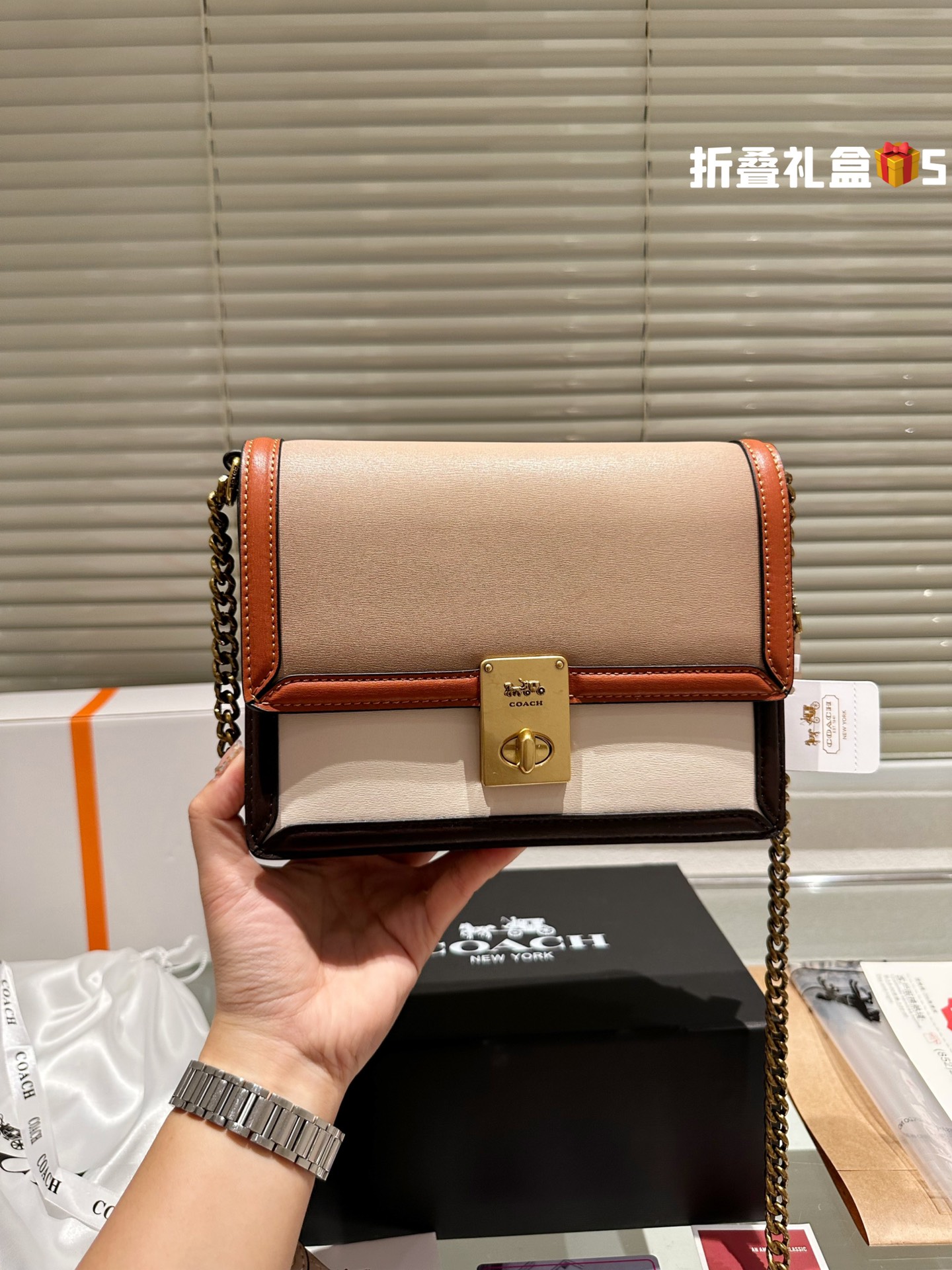 COACH HUTTON Chain Bag 003 LLS091 21cm