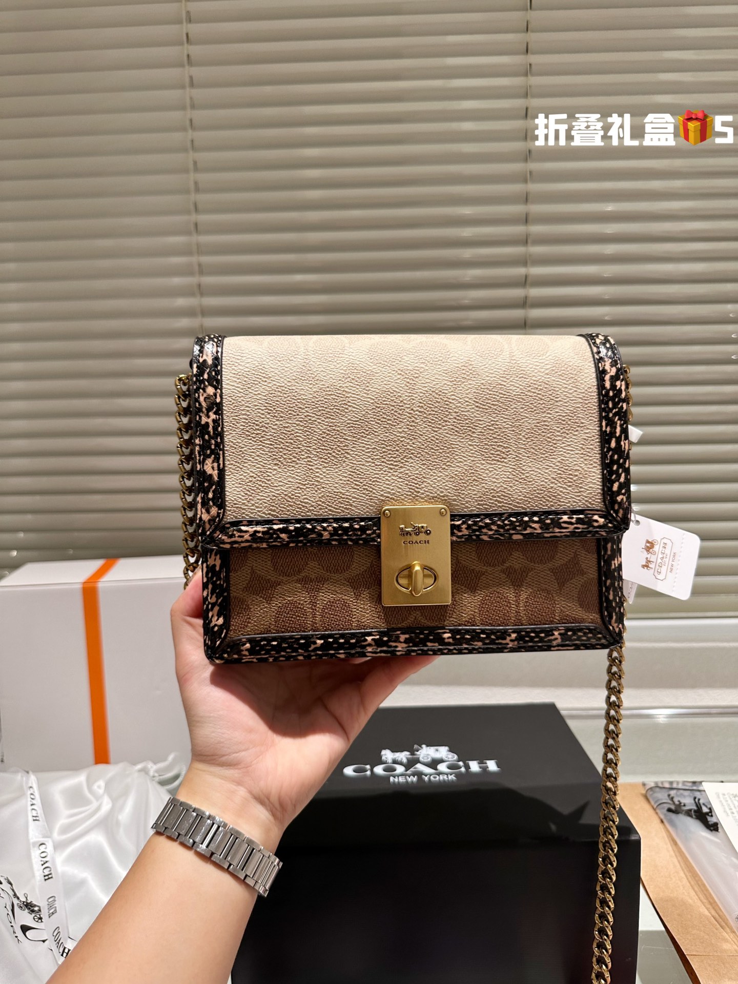 COACH HUTTON Chain Bag 003 LLS091 21cm