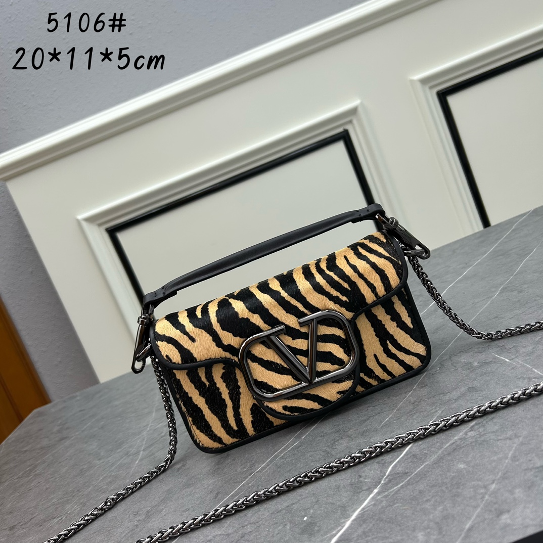 Valentino leopard print Locò calfskin Crossbody bag 5106#