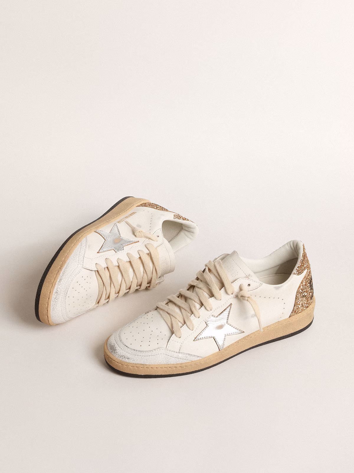 Golden Goose GGDB Ball Star with metallic leather star and glitter heel tab