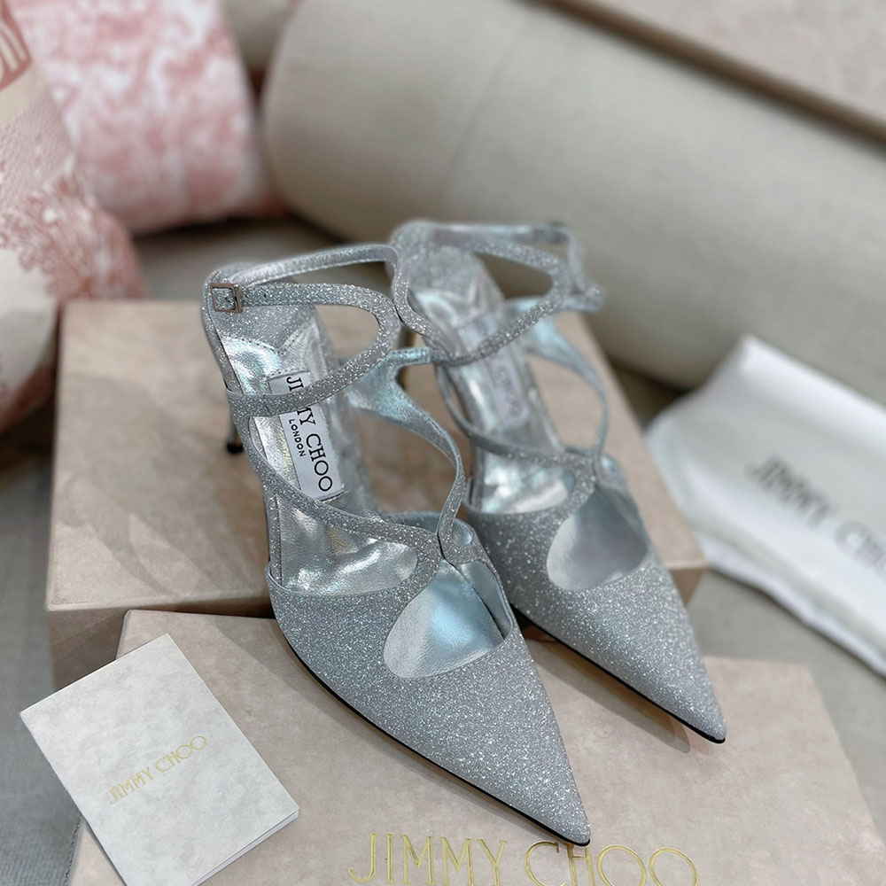 Jimmy Choo 8.5CM Slim Heel Strap Tip  Slide Sandal (Replica)