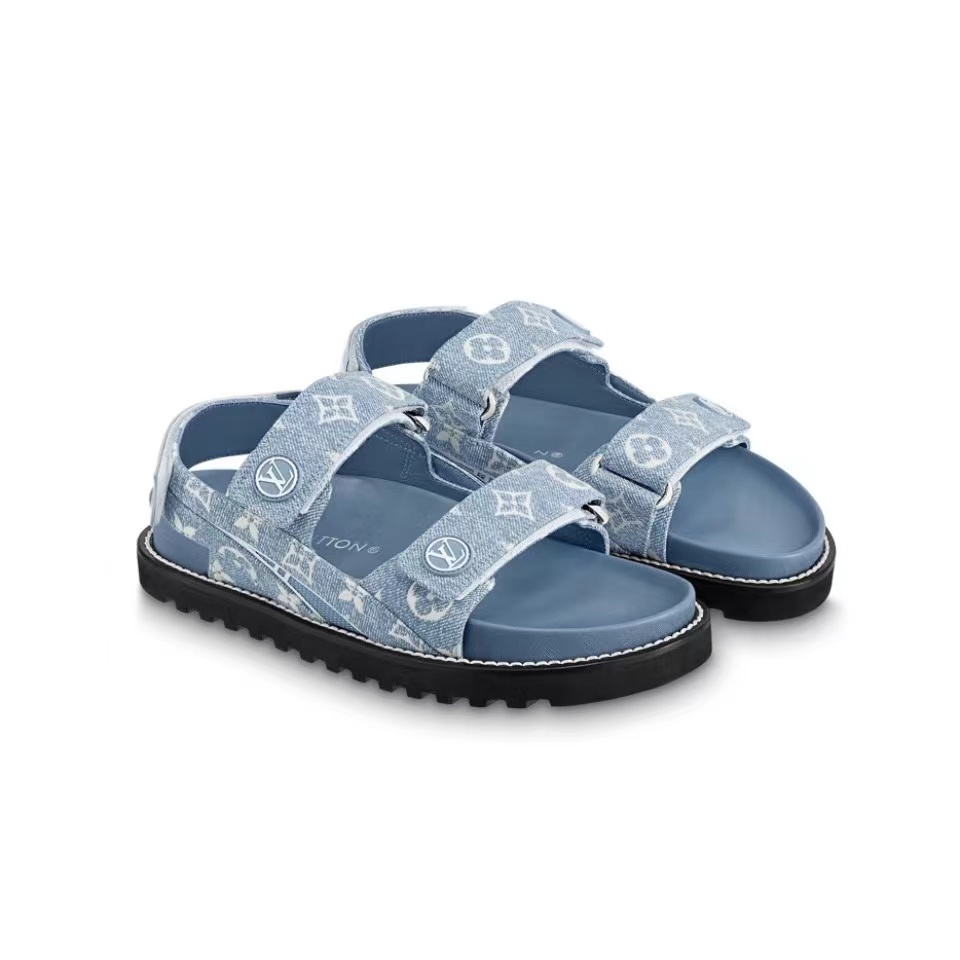 Louis Vuitton LV Paseo Fabric Velcro Slide Sandal (Replica)