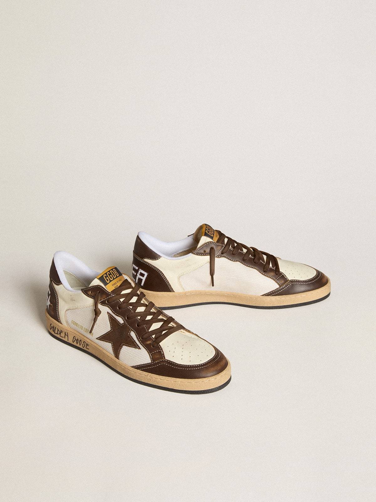 Golden Goose GGDB Men's Ball Star in nappa and mesh with suede star and brown leather inserts