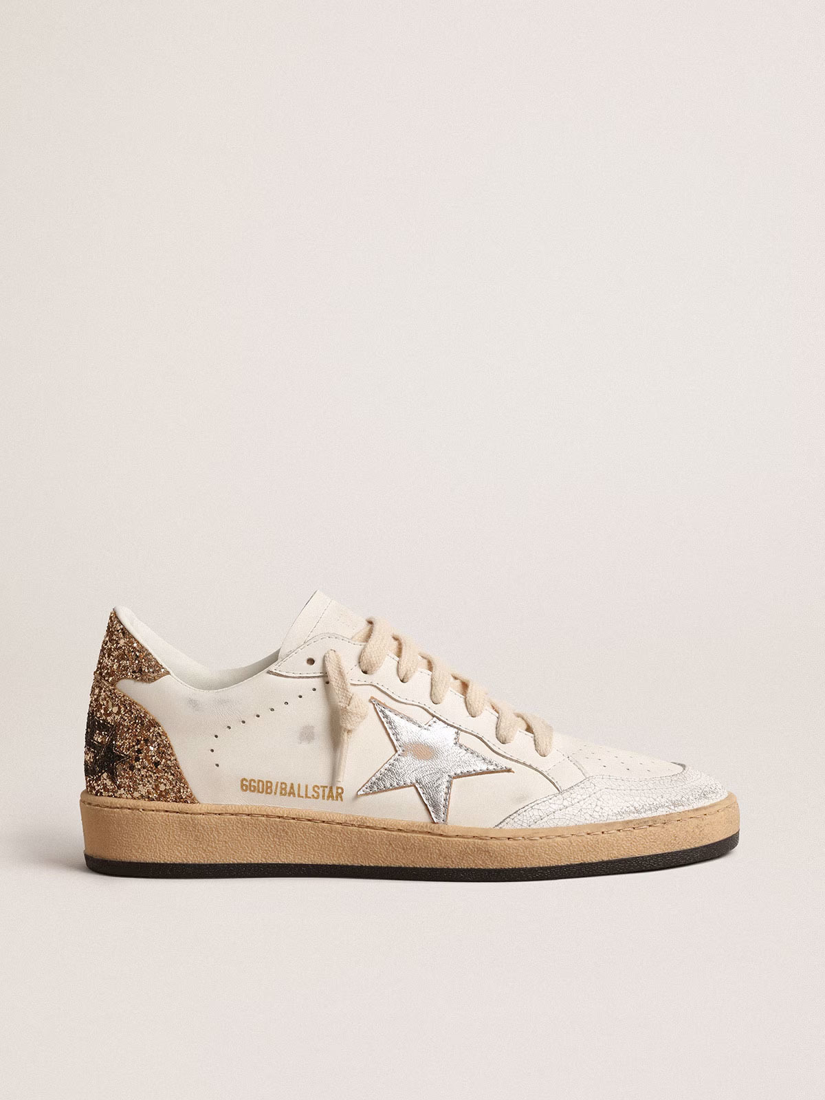 Golden Goose GGDB Ball Star with metallic leather star and glitter heel tab