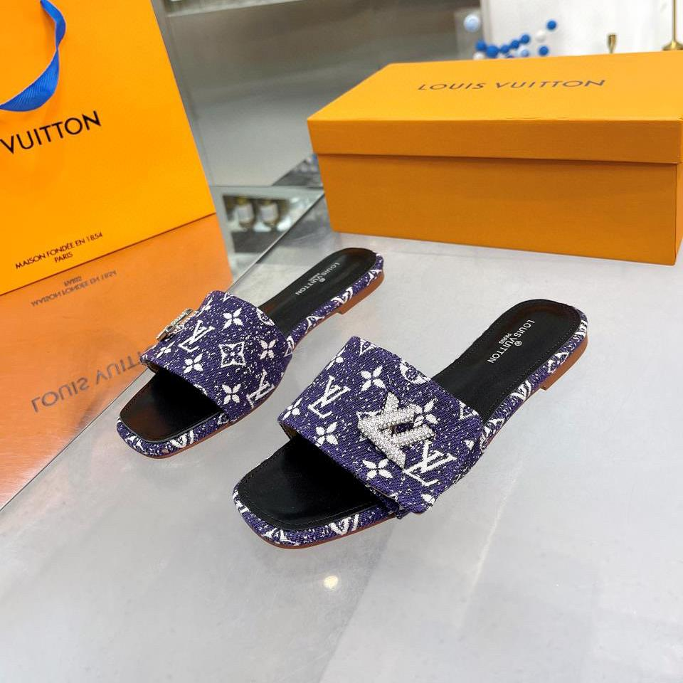 Louis Vuitton LV Flat Flat Flip-flops  Slide Sandal (Replica)