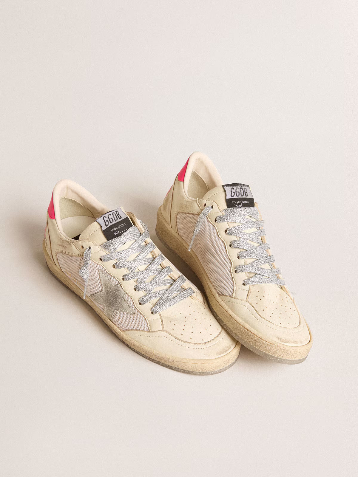 Golden Goose GGDB Women's Ball Star LTD in nappa leather and mesh with suede star leather heel tab