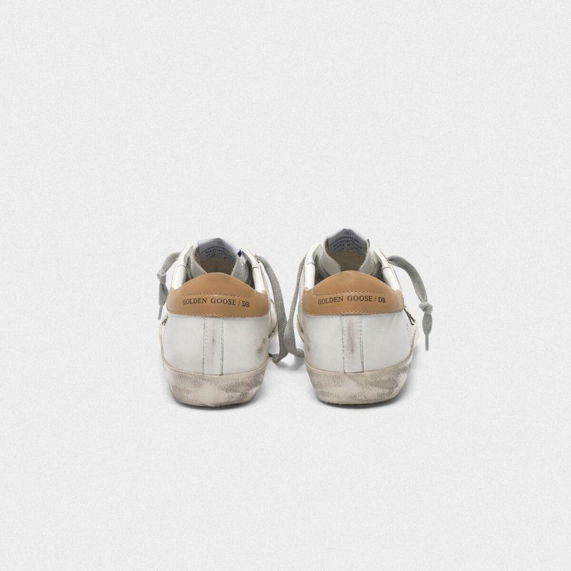 Golden Goose GGDB Super-Star sneakers in leather with glittery star yellow