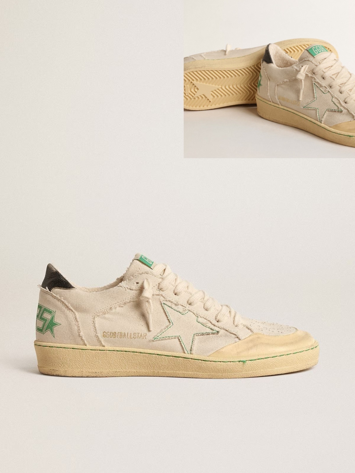 Golden Goose GGDB Ball Star LTD with vanilla canvas star and leather heel tab