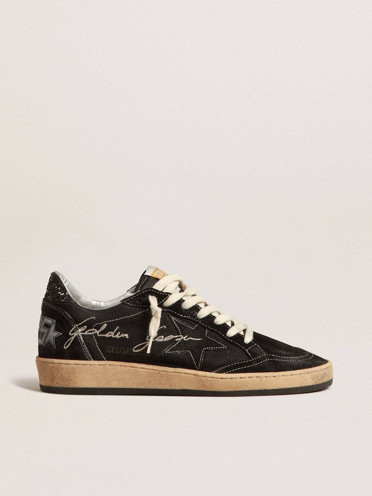 Golden Goose GGDB Ball Star in black mesh with black suede star