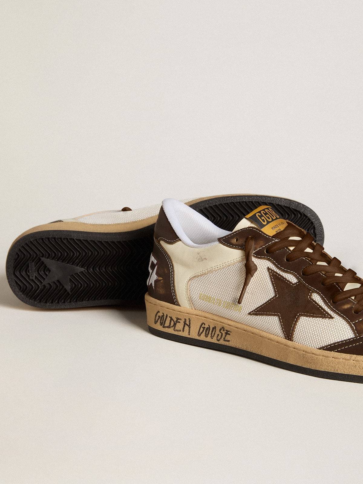Golden Goose GGDB Men's Ball Star in nappa and mesh with suede star and brown leather inserts