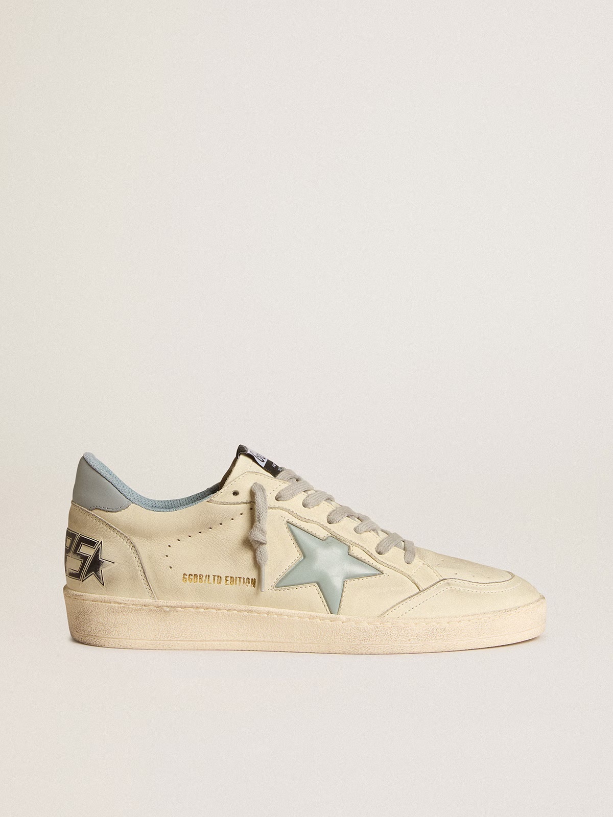 Golden Goose GGDB Men's Ball Star LTD with light blue plastic star and leather heel tab