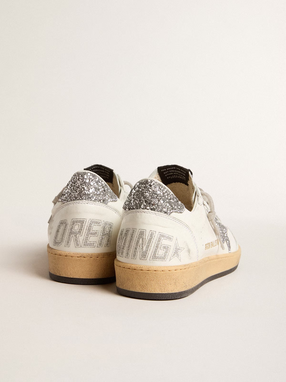 Golden Goose GGDB Men's Ball Star Wishes in nappa leather with glitter star and heel tab