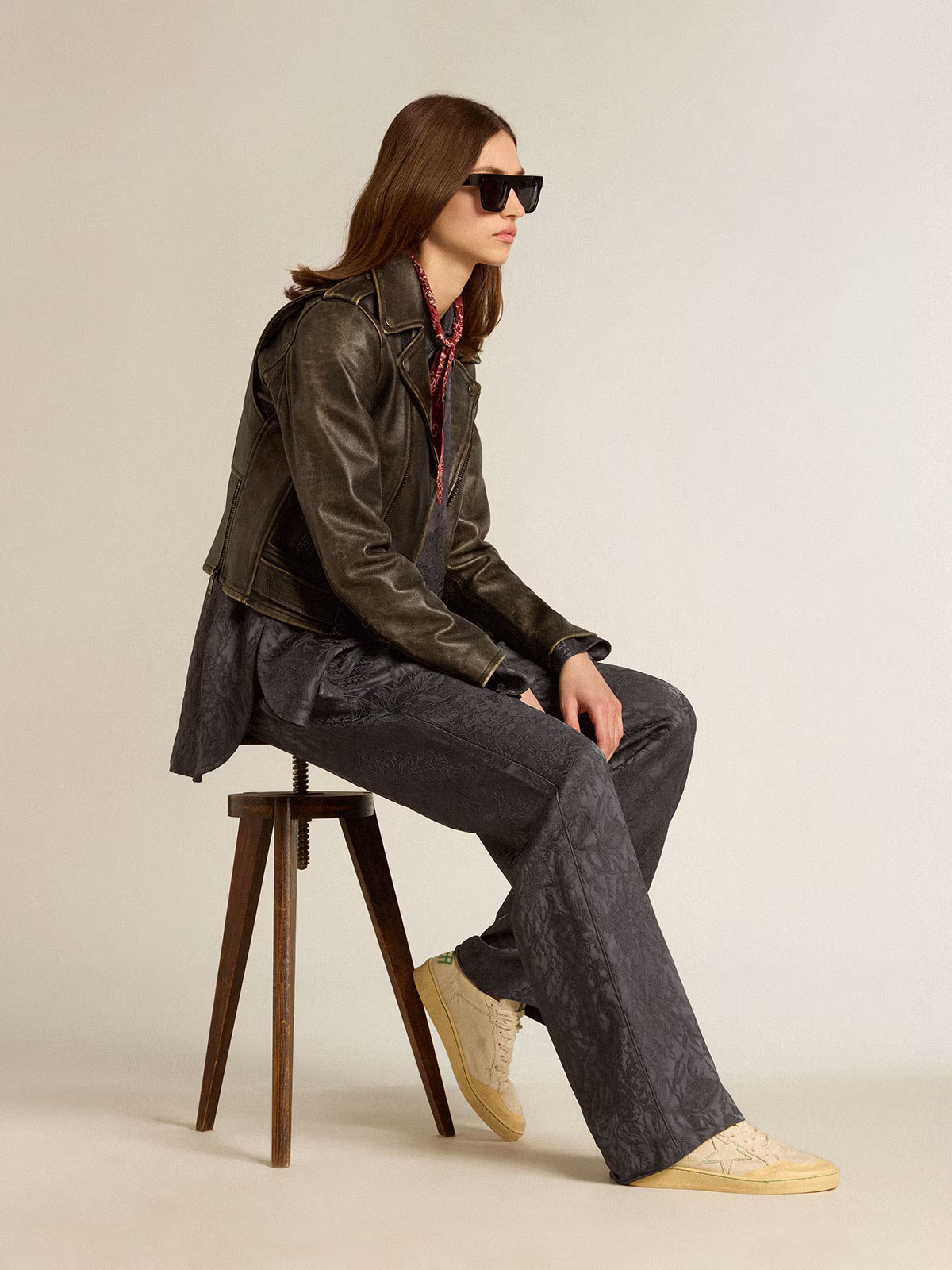 Golden Goose GGDB Ball Star LTD with vanilla canvas star and leather heel tab