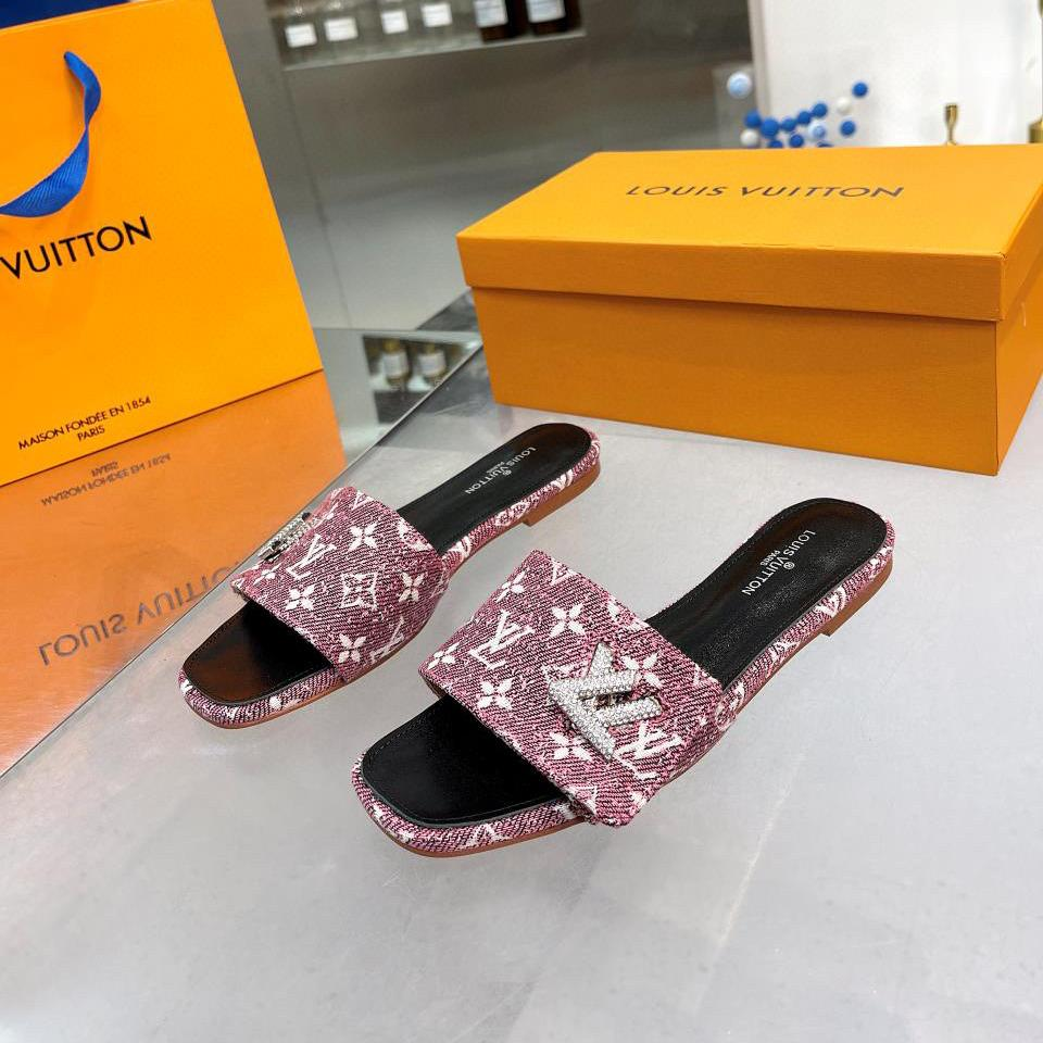 Louis Vuitton LV Flat Flat Flip-flops  Slide Sandal (Replica)