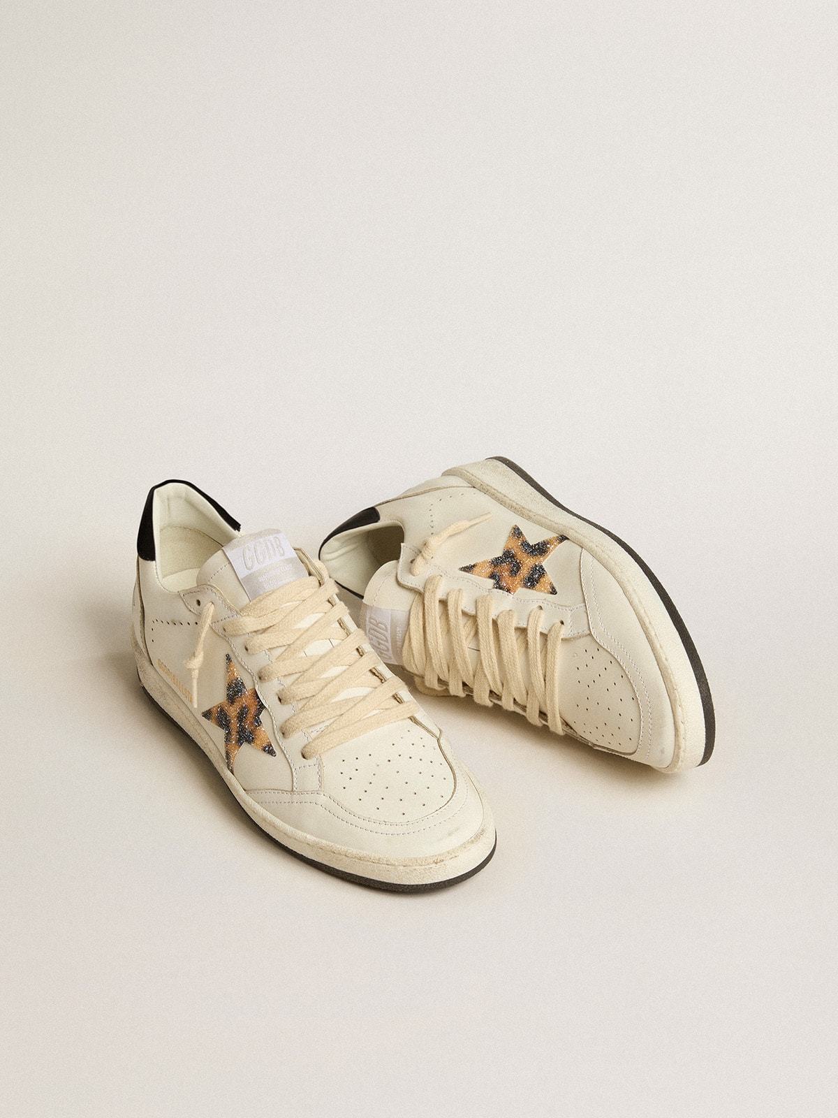 Golden Goose GGDB Women's Ball Star with leopard-print star embellished with Swarovski crystal