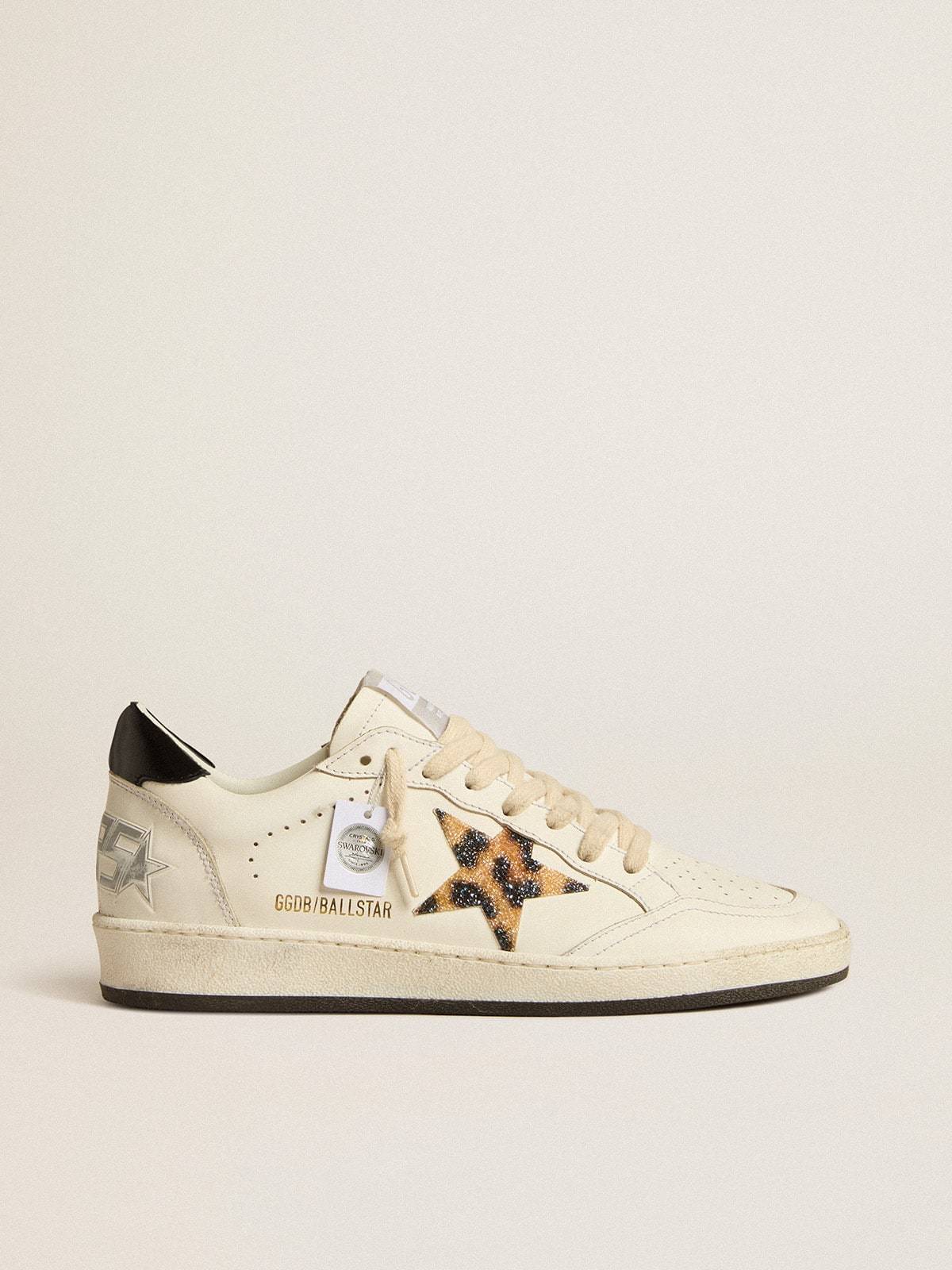 Golden Goose GGDB Women's Ball Star with leopard-print star embellished with Swarovski crystal
