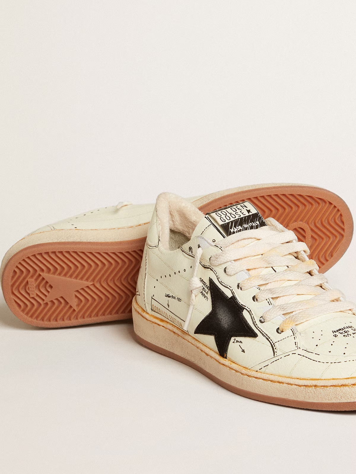 Golden Goose GGDB Ball Star LTD with black suede star and black lettering