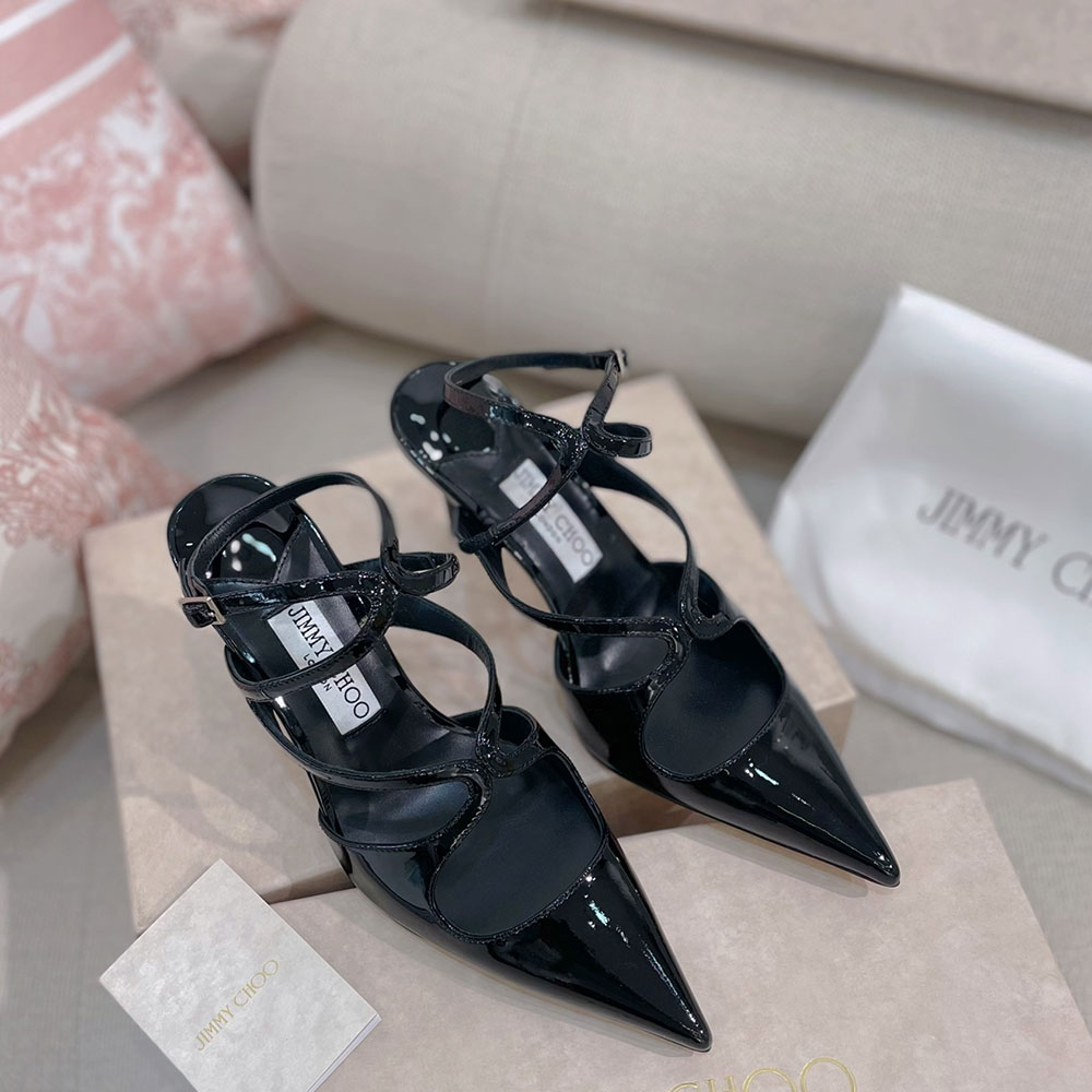 Jimmy Choo 8.5CM Slim Heel Strap Tip  Slide Sandal (Replica)