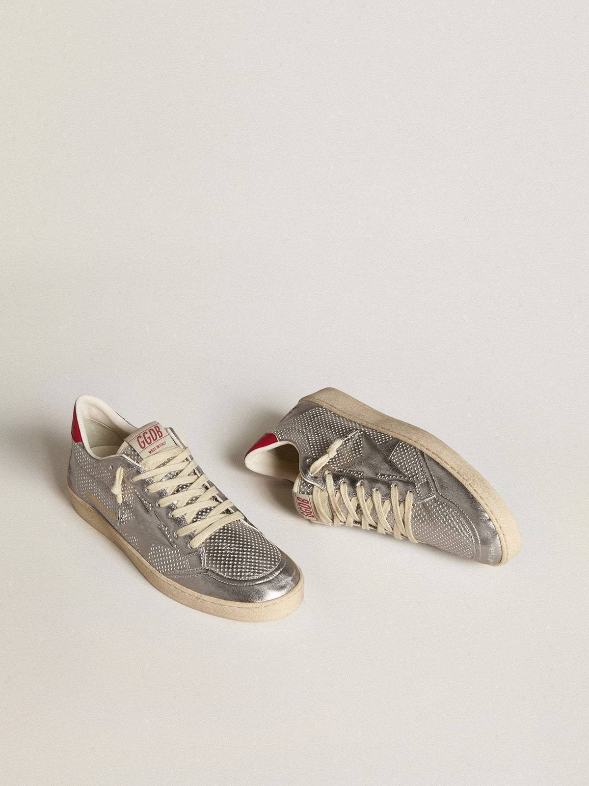 Golden Goose GGDB Bio-based Ball Star in metallic silver with silver star and red heel tab