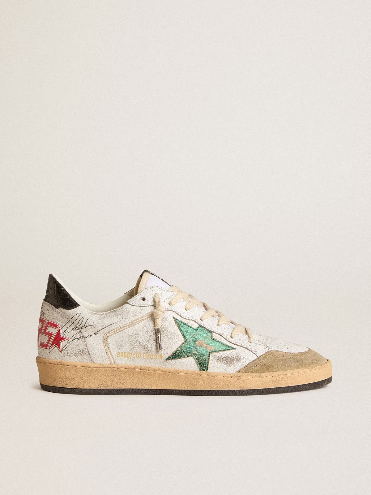 Golden Goose GGDB Ball Star LTD with metallic leather star and gray leather heel tab