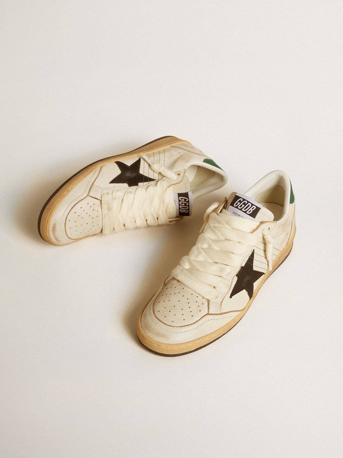 Golden Goose GGDB Women's Ball Star with black leather star and green leather heel tab
