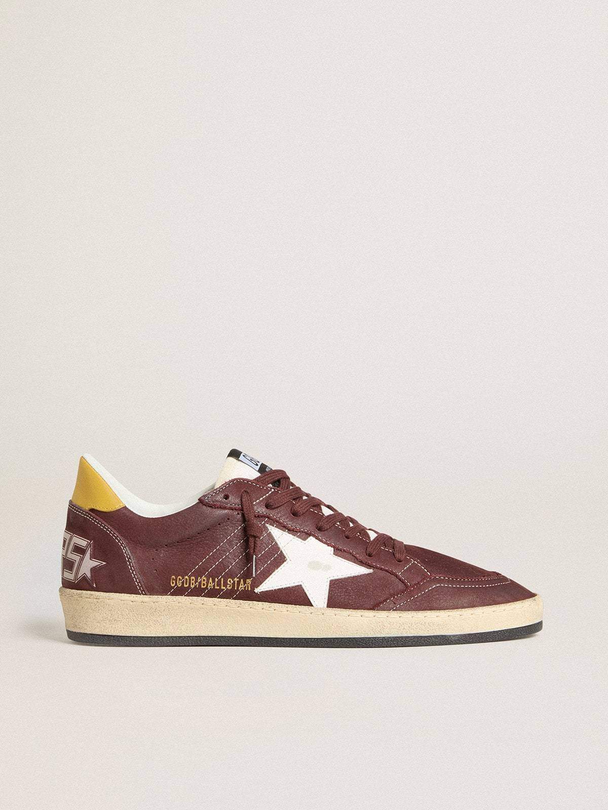 Golden Goose GGDB Men's Ball Star in chocolate nubuck with leather star and heel tab