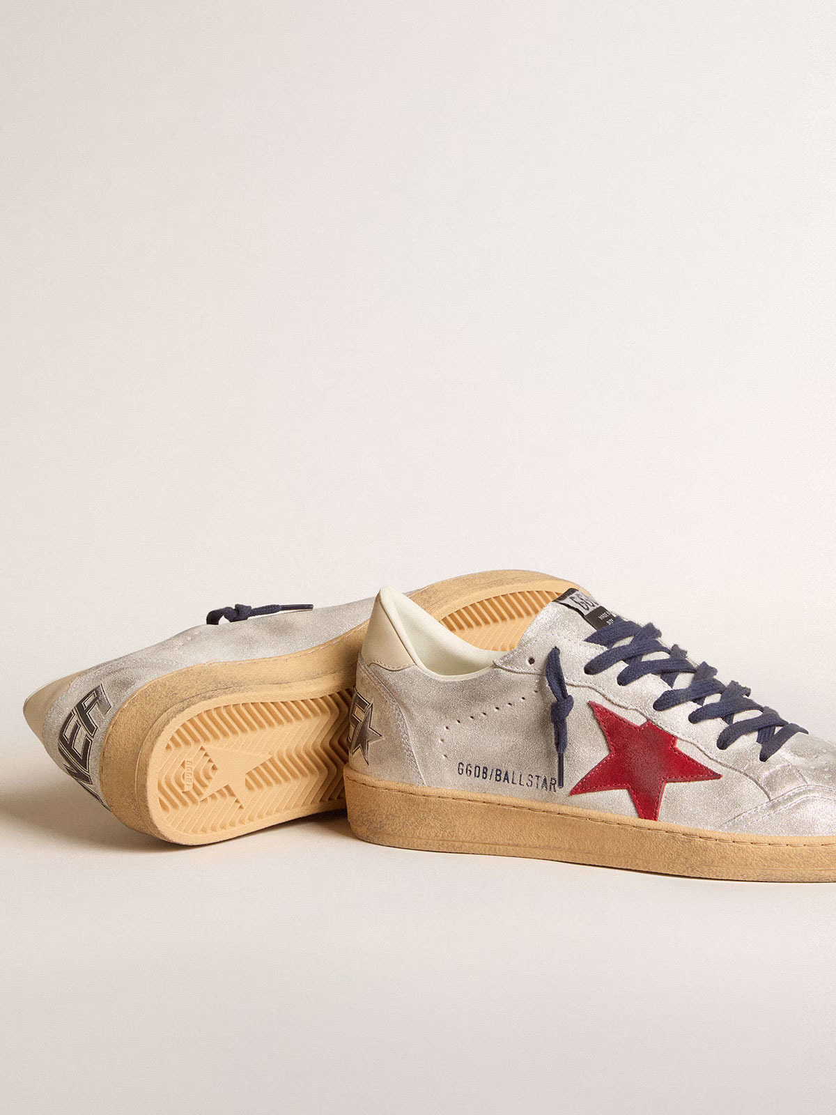 Golden Goose GGDB Ball Star in metallic suede with suede star and leather heel tab