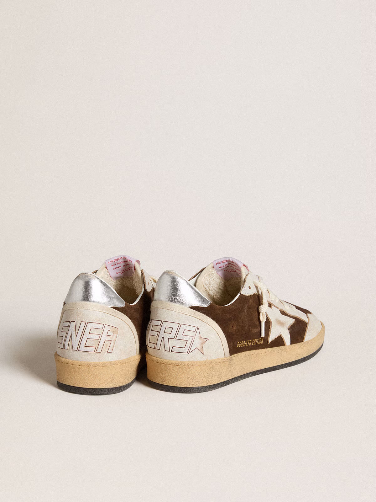 Golden Goose GGDB Ball Star in suede with leather star and metallic leather heel tab