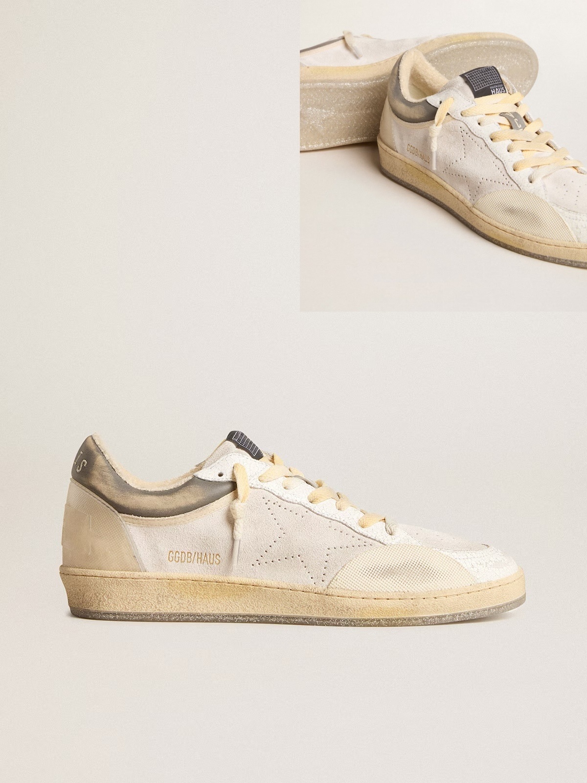 Golden Goose GGDB Ball Star Sabots in nappa leather with ice-gray suede star