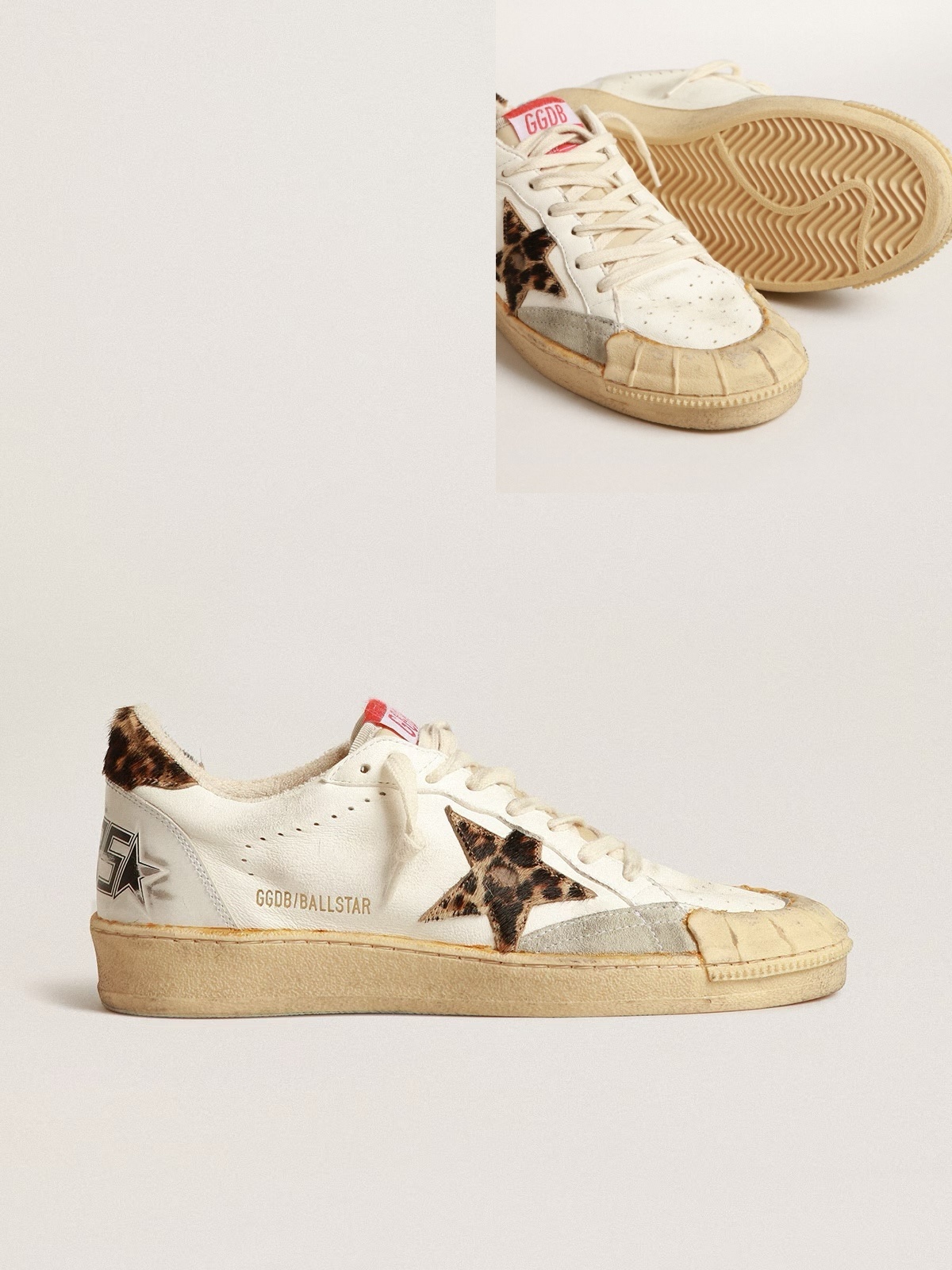 Golden Goose GGDB Ball Star in nappa with leopard-print pony skin star and heel tab