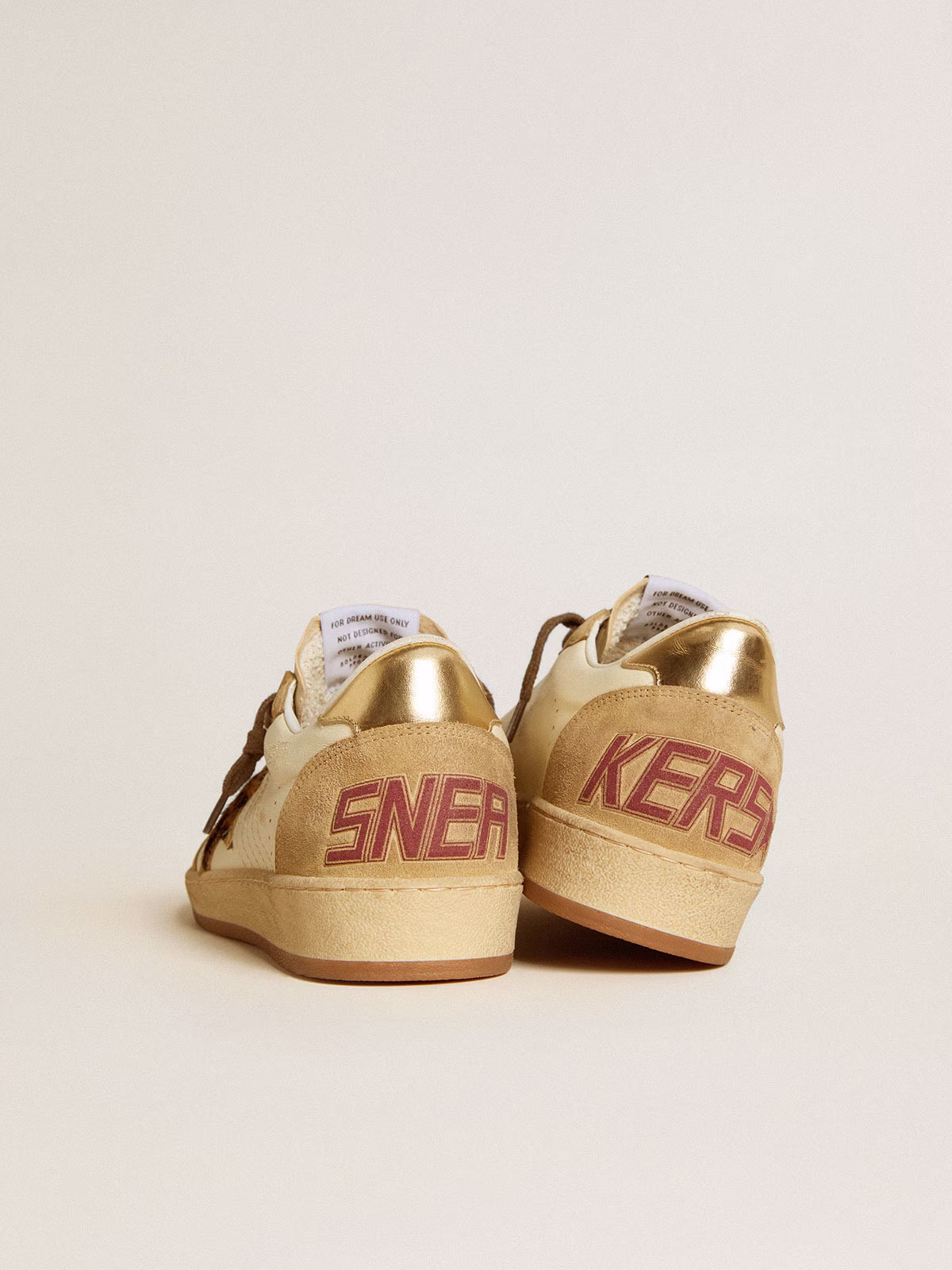 Golden Goose GGDB Women's Ball Star in nappa and suede with pony skin star and metallic heel tab