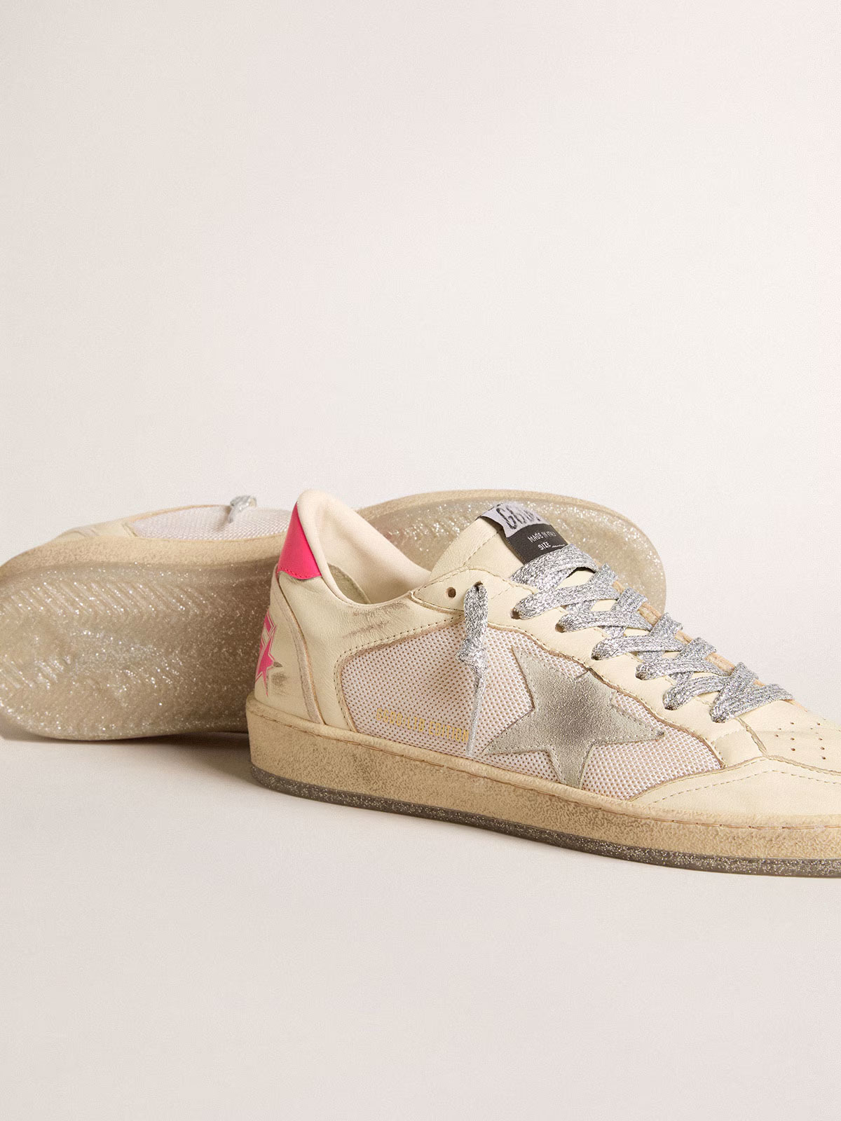 Golden Goose GGDB Women's Ball Star LTD in nappa leather and mesh with suede star leather heel tab