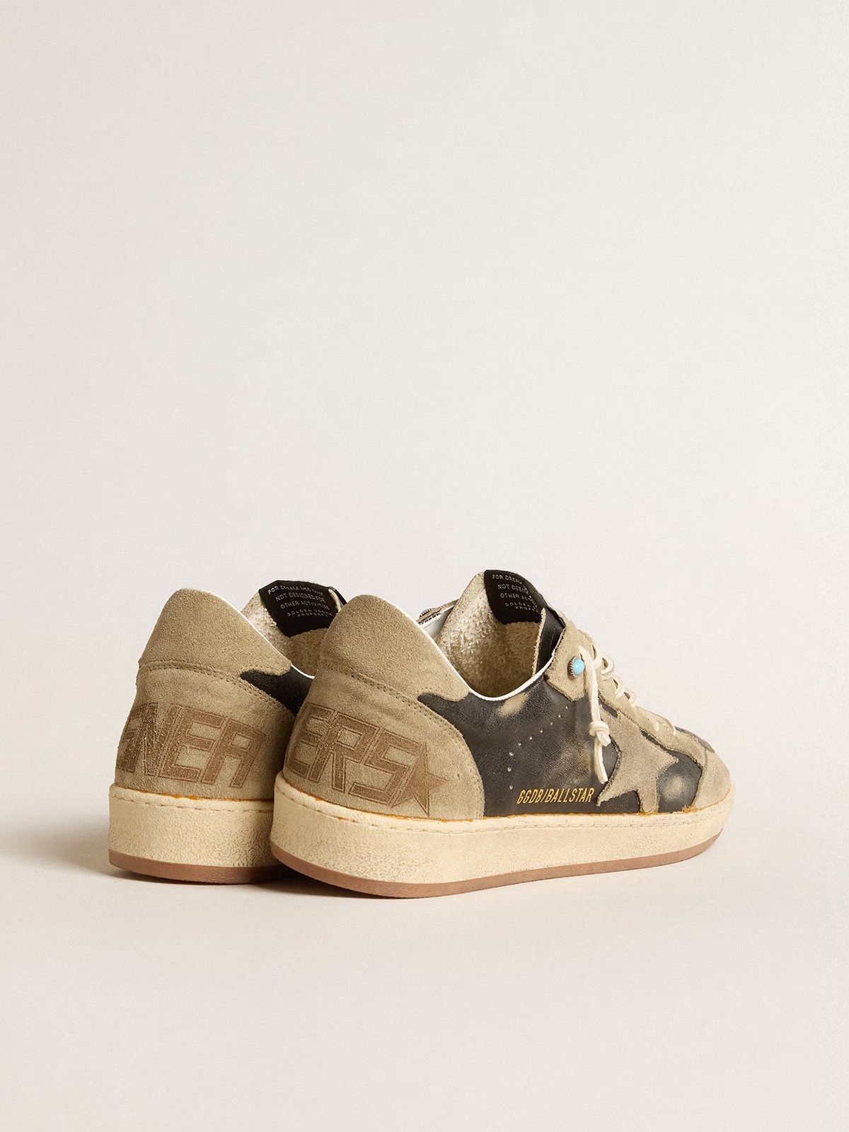Golden Goose GGDB Brown Ball Star with dove-gray suede star and heel tab