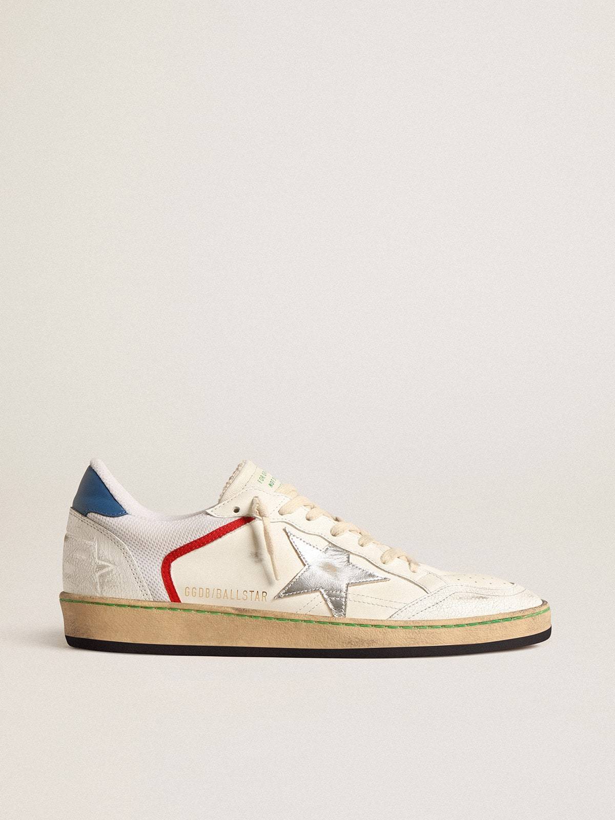 Golden Goose GGDB Ball Star in nappa and mesh with silver metallic leather star