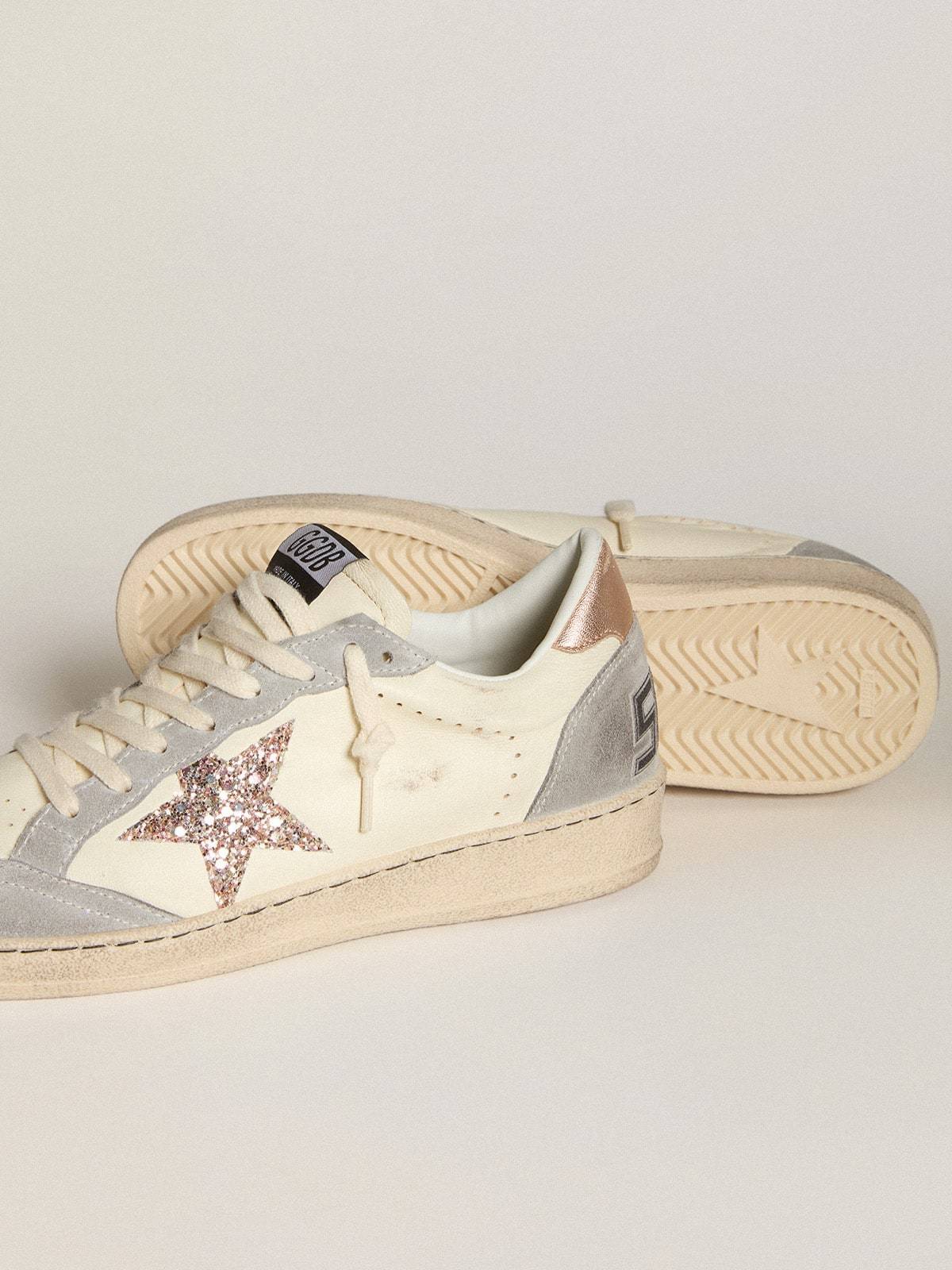 Golden Goose GGDB Ball Star in nappa with glitter star and metallic heel tab