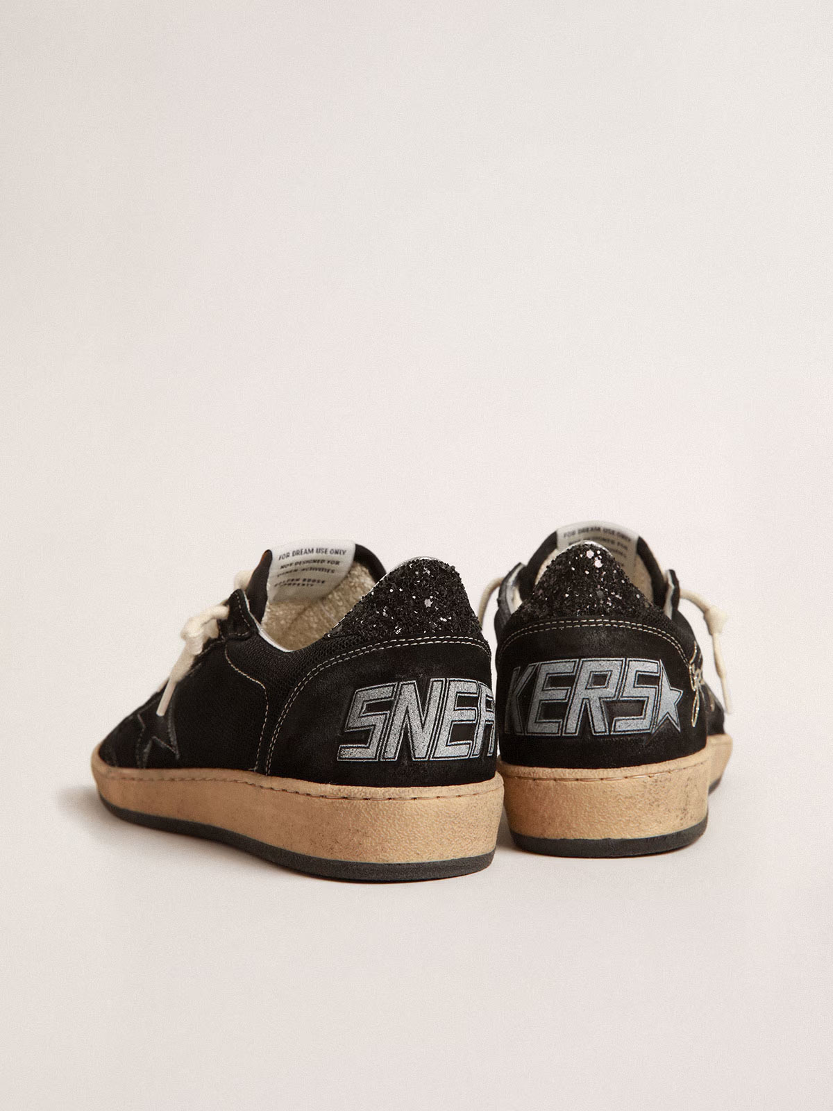 Golden Goose GGDB Ball Star in black mesh with black suede star