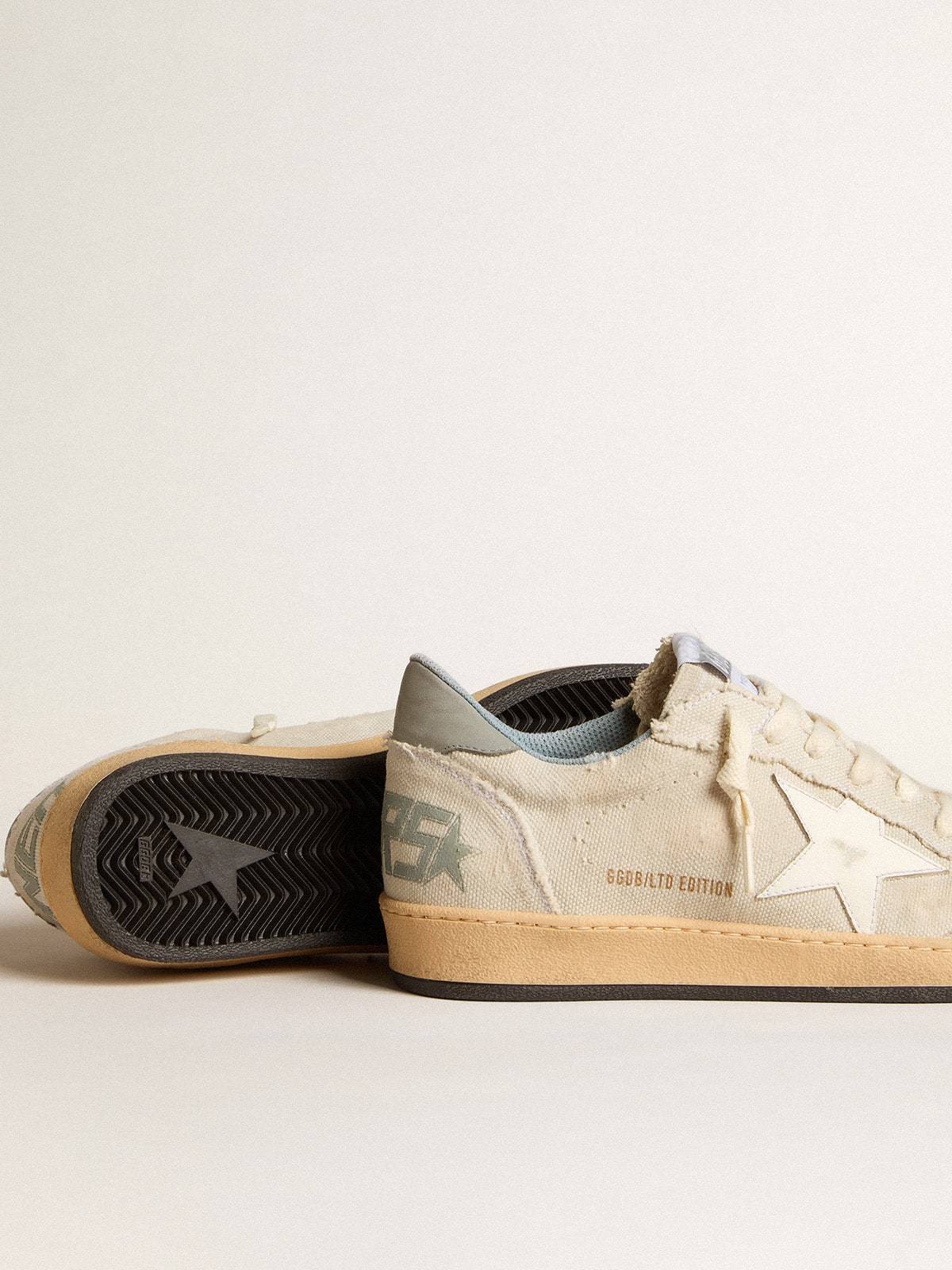Golden Goose GGDB Men's Ball Star LTD in gray canvas with leather star and nubuck heel tab