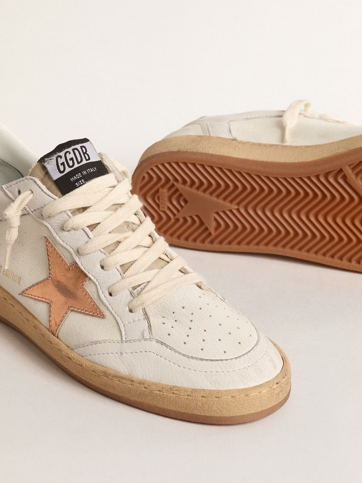 Golden Goose GGDB Ball Star LTD in canvas and nappa with bronze metallic leather star