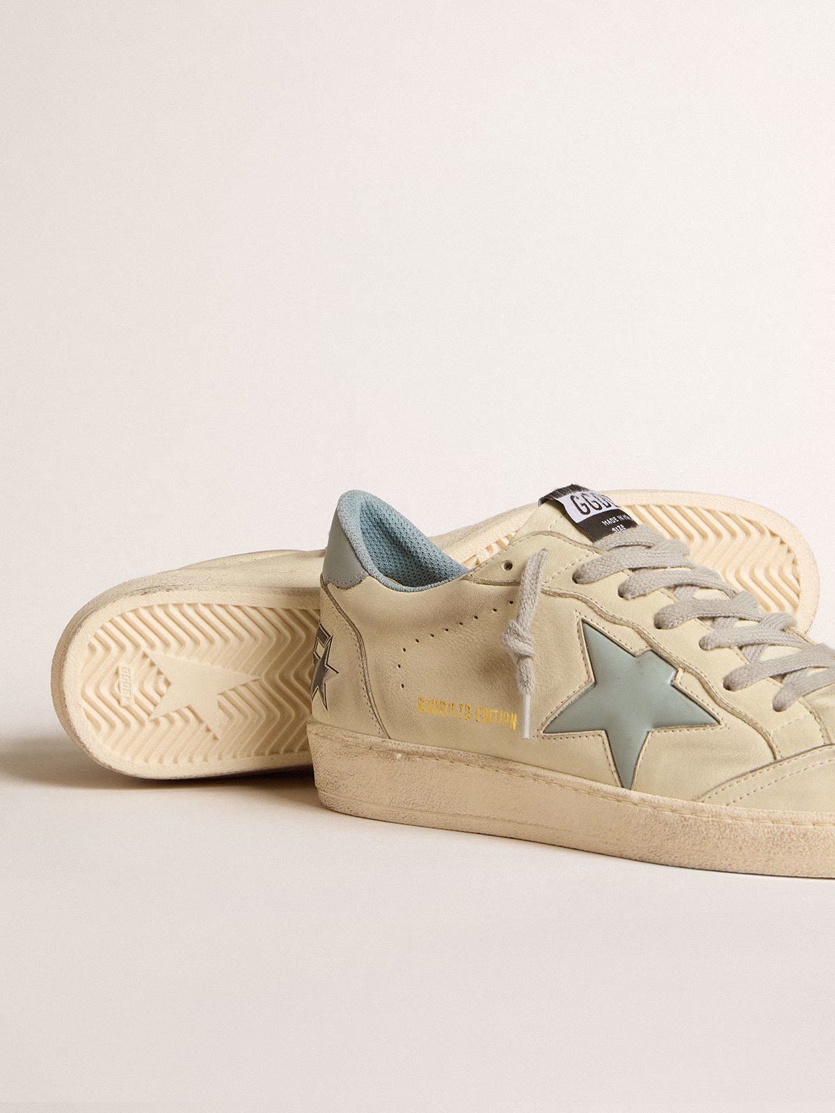 Golden Goose GGDB Men's Ball Star LTD with light blue plastic star and leather heel tab