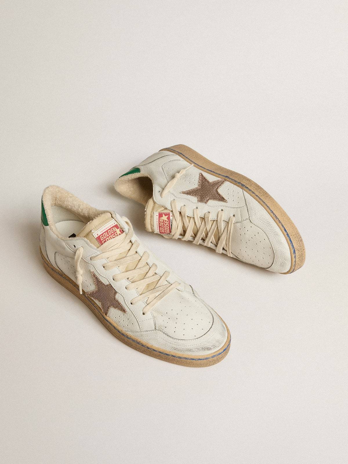 Golden Goose GGDB Ball Star LTD with sand mesh star and green leather heel tab