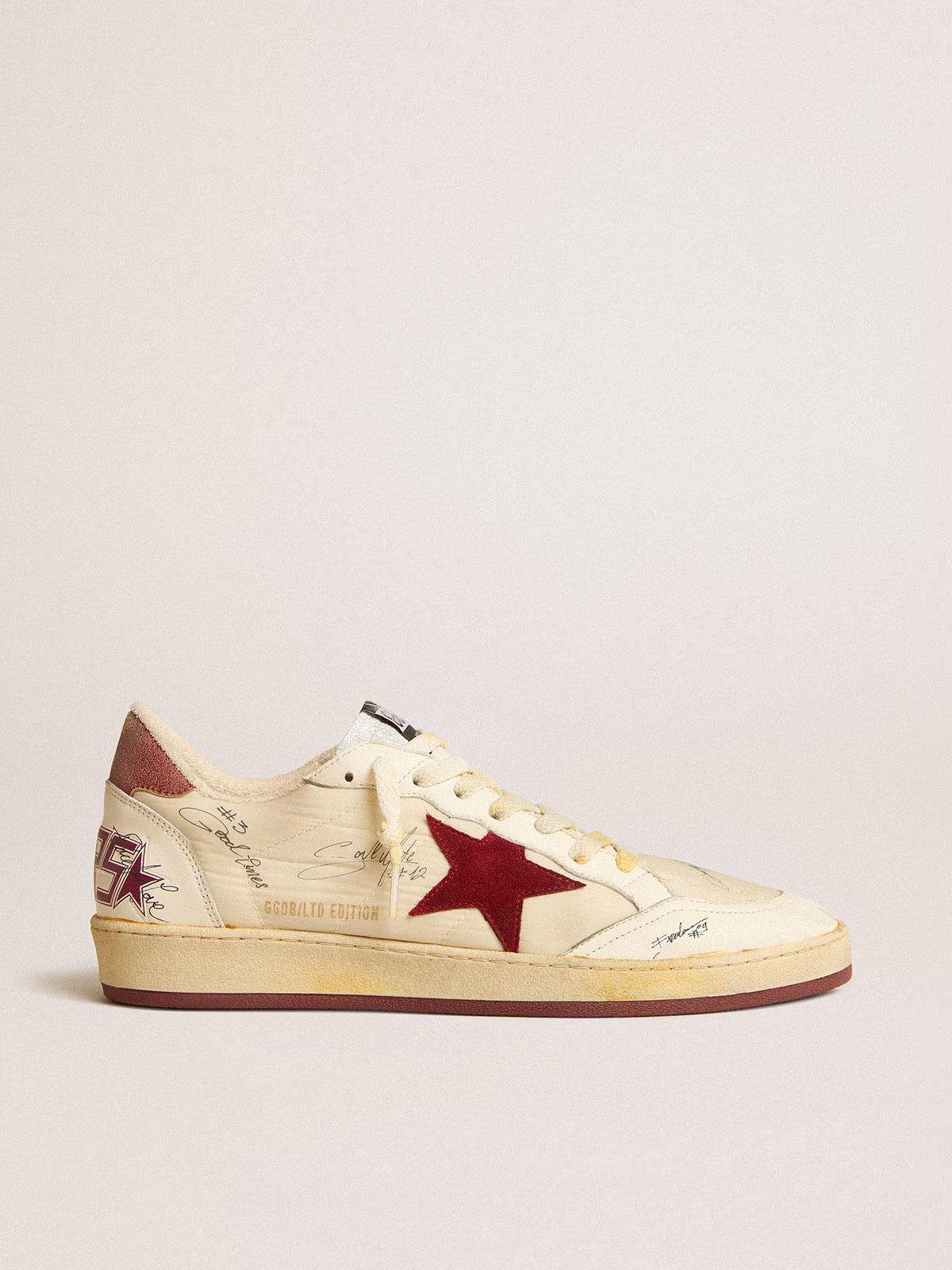 Goose GGDB Men's Ball Star LTD in nylon with pomegranate suede star and leather heel tab
