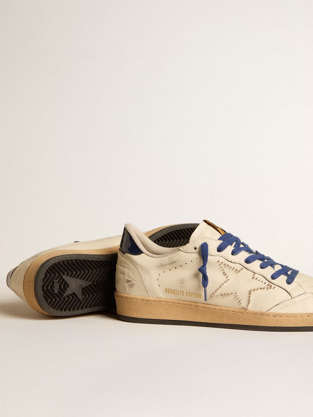 Golden Goose GGDB Ball Star LTD with embroidered star and blue patent leather heel tab