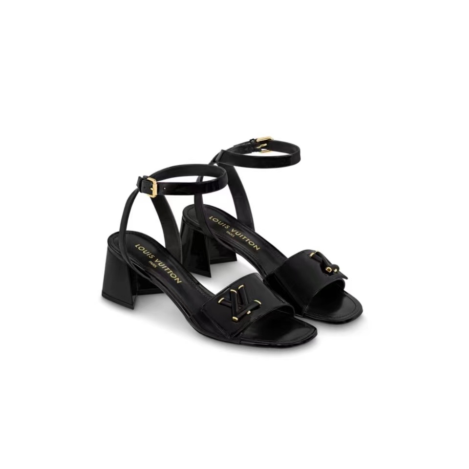 Louis Vuitton LV Patent Leather Thick And Cool Slide Sandal (Replica)