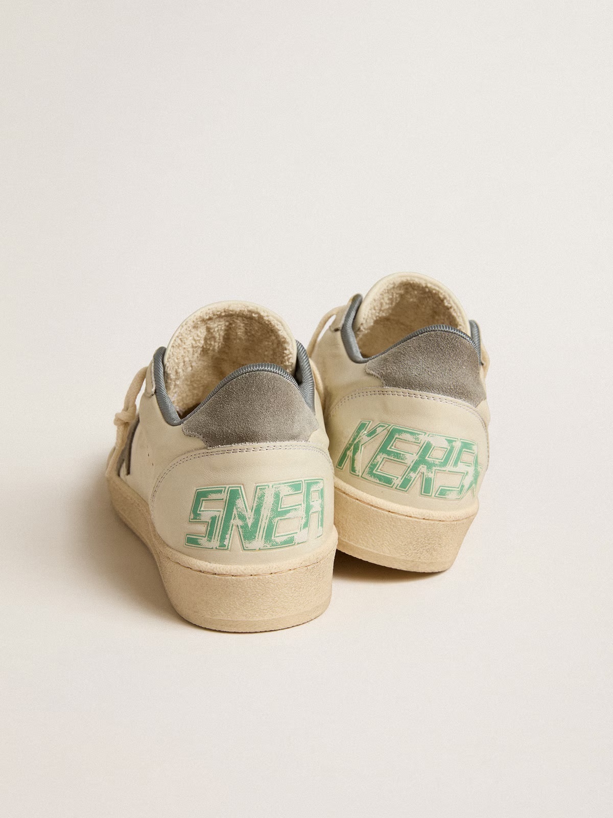 Golden Goose GGDB Ball Star in nappa leather with gray suede star and heel tab