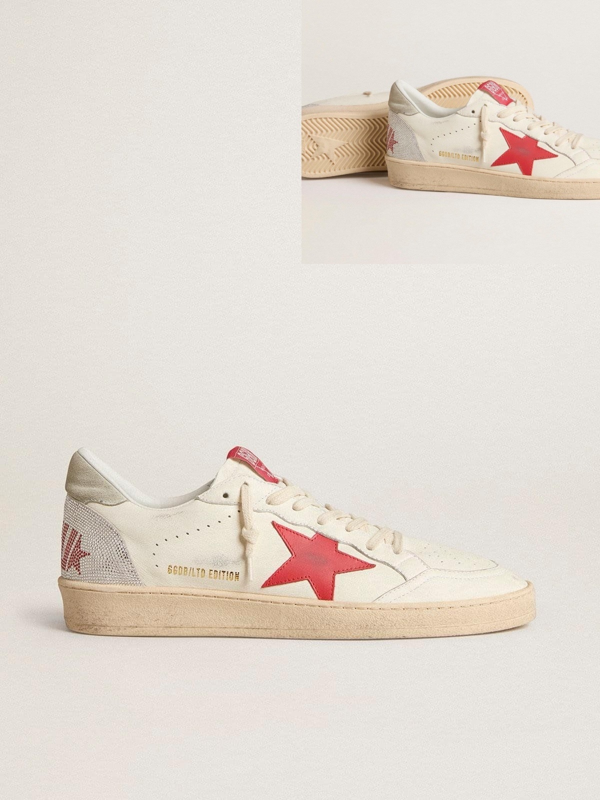 Golden Goose GGDB Valentine's Day Women's Ball Star with red leather star red Swarovski lettering