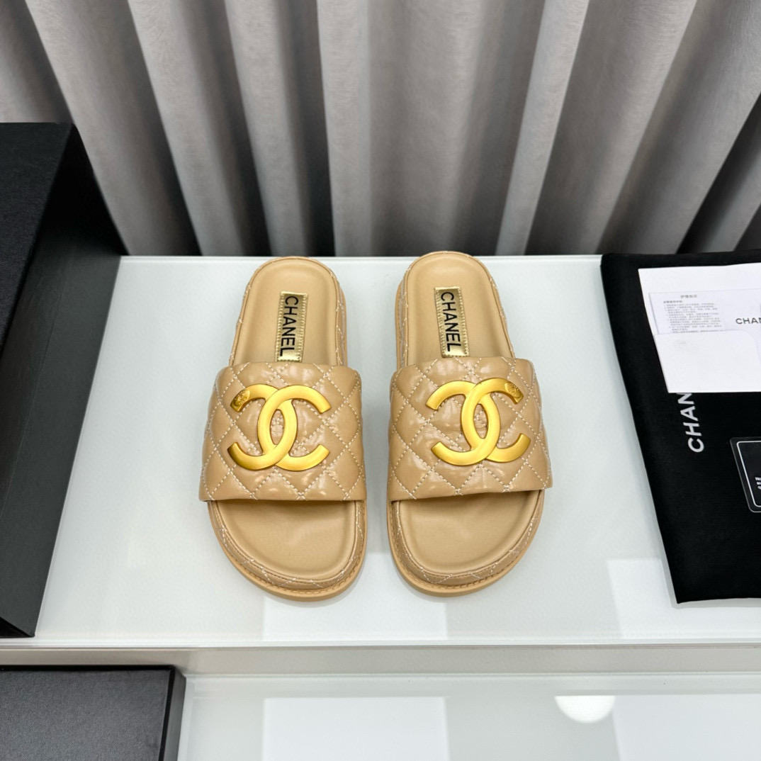 Chanel Gold Label Flat Bottom Fashion Sandals Slide（Replica）