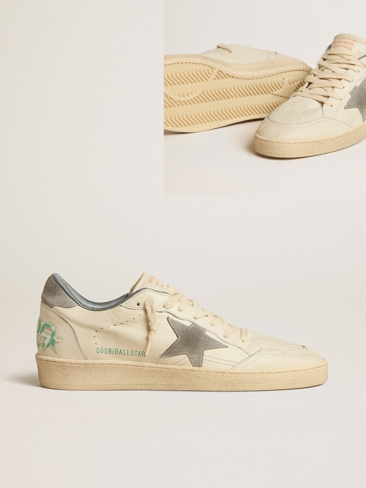 Golden Goose GGDB Ball Star in nappa leather with gray suede star and heel tab