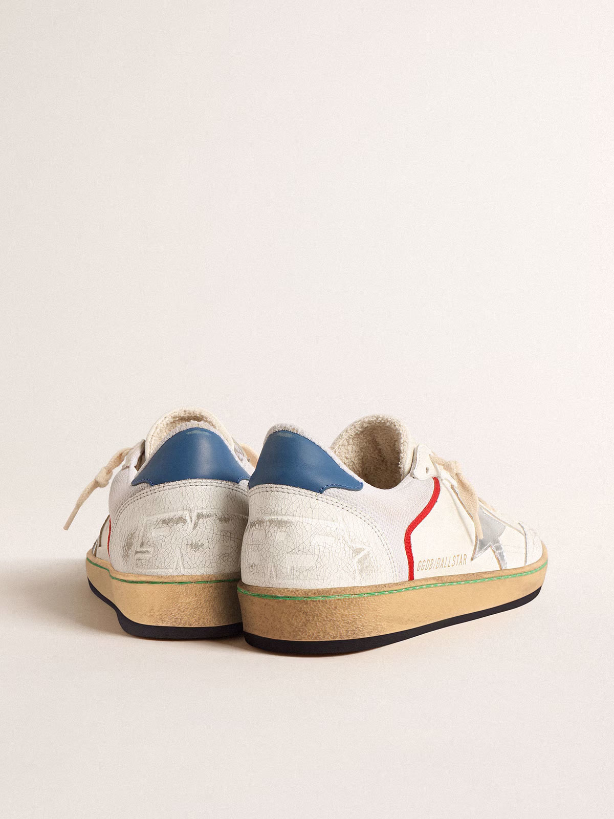 Golden Goose GGDB Ball Star in nappa and mesh with silver metallic leather star