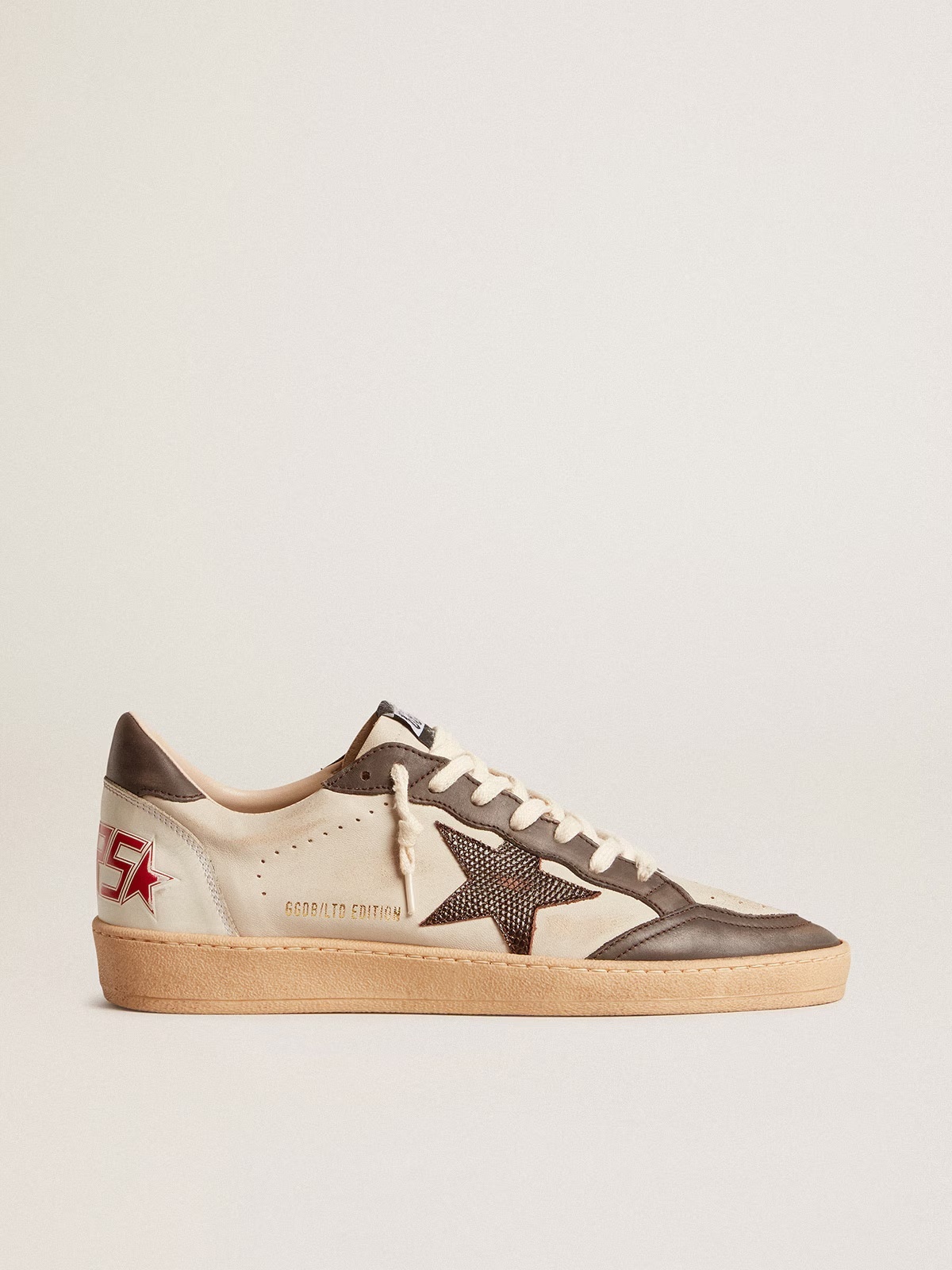 Golden Goose GGDB Ball Star LTD in nappa with brown star and gray leather heel tab