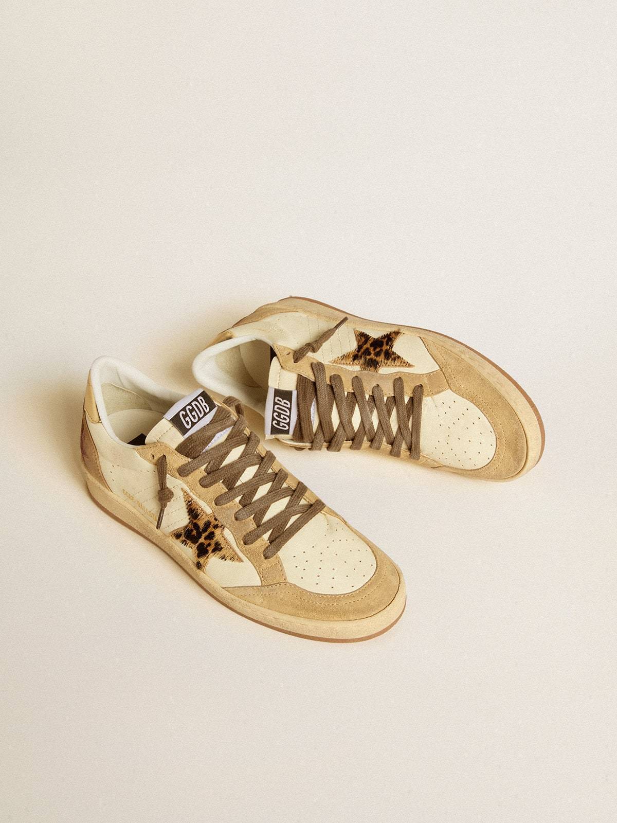 Golden Goose GGDB Women's Ball Star in nappa and suede with pony skin star and metallic heel tab